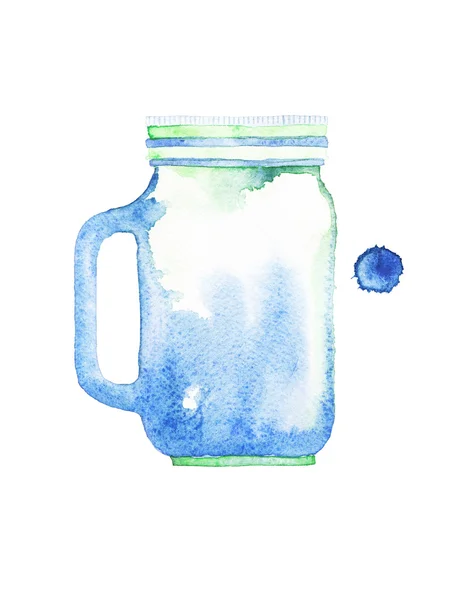 Watercolor jar — Stock Photo, Image
