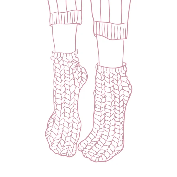 編み靴下 — ストックベクタ
