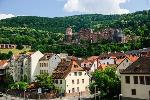 Heidelberg castelo além da cidade velha, Alemanha — Fotografia de Stock