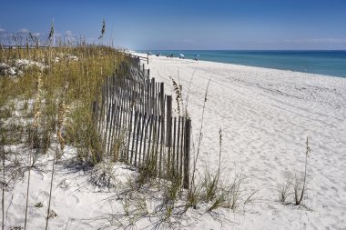 Plajda Dunes kum çitler korumak