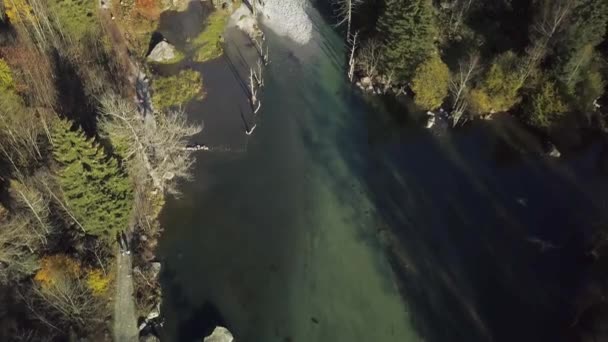 Pequeno Lago Florestas Multicores Estação Outono Val Mello Val Masino — Vídeo de Stock