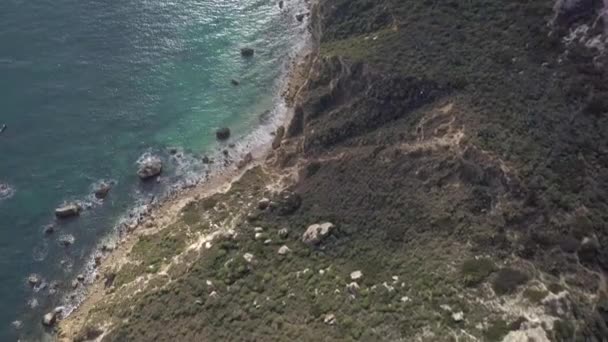 Seascape Aerial Sillín Del Diablo Sella Del Diavolo Con Mar — Vídeos de Stock