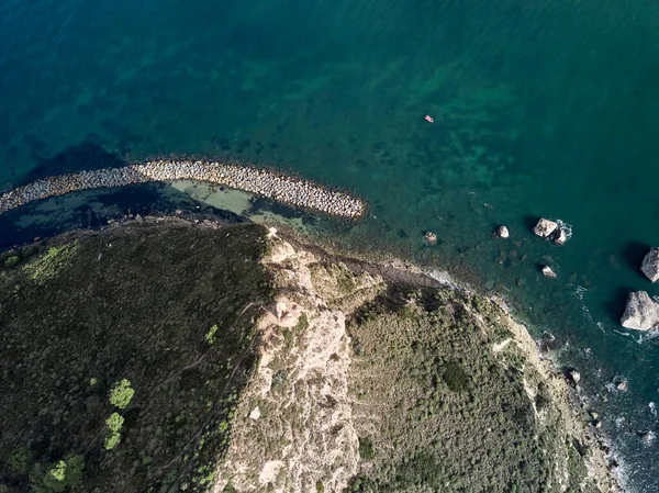 Seascape Aerial Shot Sela Diabo Sella Del Diavolo Com Mar — Fotografia de Stock