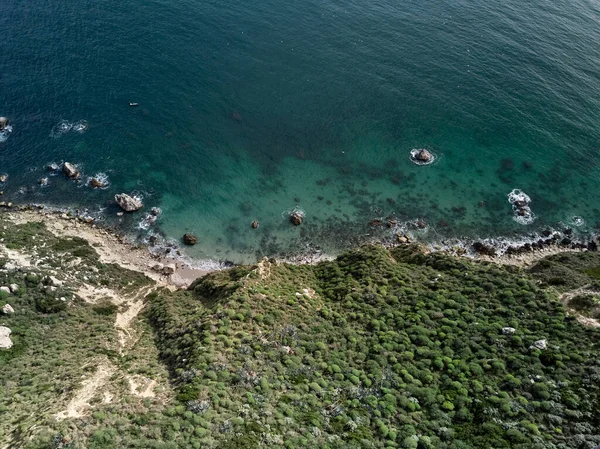 Caglairi 'de deniz manzaralı Şeytanın (sella del diavolo) Deniz manzaralı eyeri - Sardinya