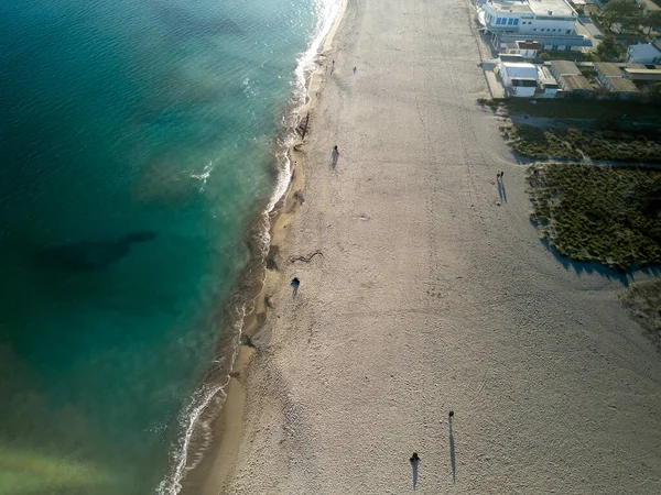 Fotografía Aérea Una Playa Poetto Caglairi Cerdeña Italia — Foto de Stock