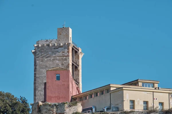 Cagliari Alte Burg Mit Dem Turm San Pancrazio Sardinien Italien — Stockfoto