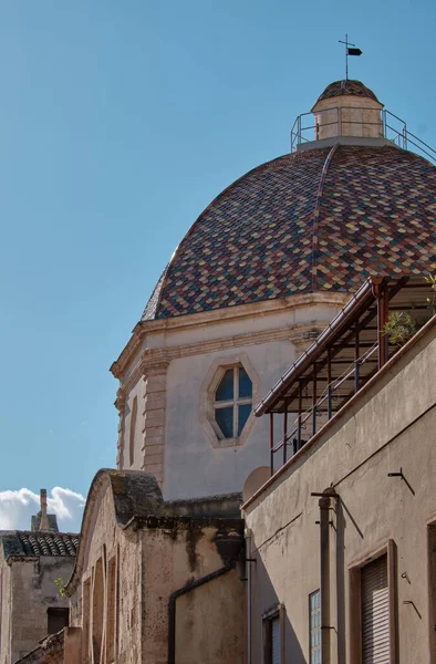 Cagliari Oude Kasteelstad Met Close Van Oude Kerk Sardinië Italië — Stockfoto