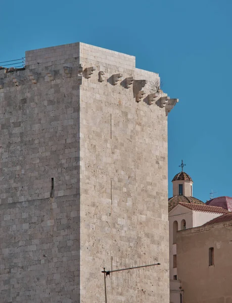Cagliari Oude Kasteelstad Met San Pancrazio Tower Sardinia Italië — Stockfoto