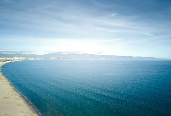 Luftaufnahme Vom Strand Von Poetto Cagliari — Stockfoto