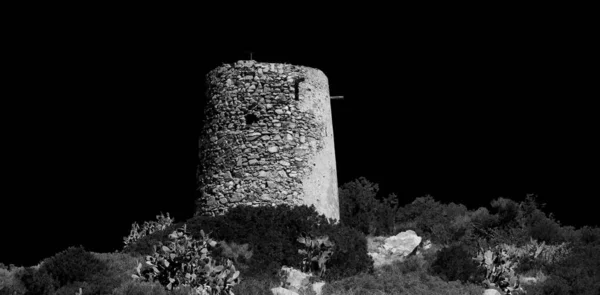 Tower Erőd Típusú Építési Ősi Szardíniaiak Épített Nuragic Civilizáció Kultúra — Stock Fotó