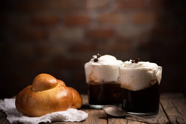 Typische Siciliaanse Koffie Granita Met Crème Close — Stockfoto