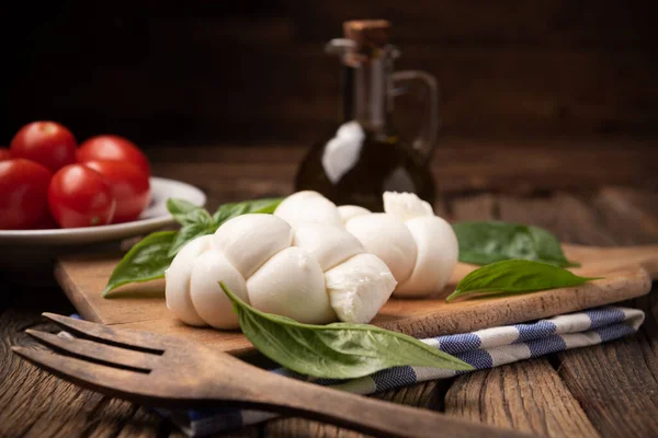 Twisted Mozzarella Italienne Fraîche Treccia Fromage Pâte Molle Italien Close — Photo