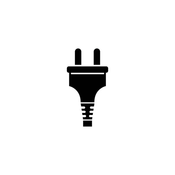 Electric Power Plug Electrical Adapter Flat Vector Icon Illustration Simple — Stock Vector