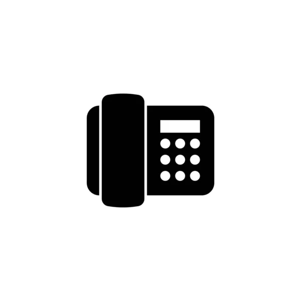 Teléfono Electrónico Fax Telefónico Icono Vector Plano Ilustración Símbolo Negro — Archivo Imágenes Vectoriales