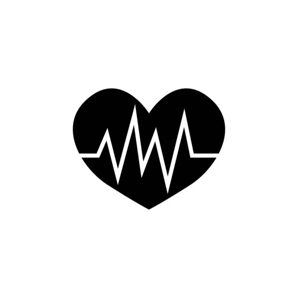 Heart Pulse Heartbeat Ecg Cardiogram Flat Vector Icon Illustration Simple — Stock Vector