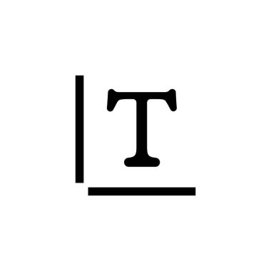 Tip Metin, Yazı tipi, Harf Yazı Tipi. Düz Vektör Simgesi illüstrasyonu. Beyaz arka planda basit bir siyah sembol. Tip Metin, Yazı Tipi, Harf Yazıtipleri web ve mobil UI ögesi için tasarım şablonu imzalayın
