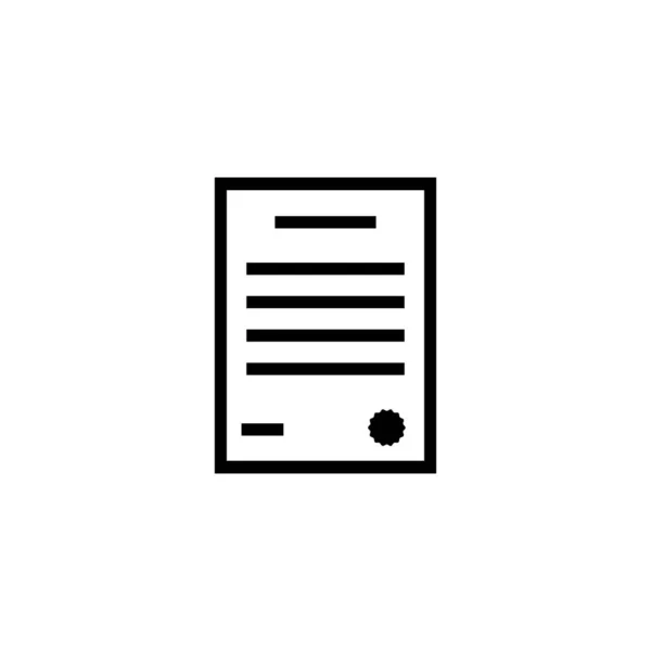Urkunde Dankbarkeit Vertrag Flat Vector Icon Illustration Einfaches Schwarzes Symbol — Stockvektor