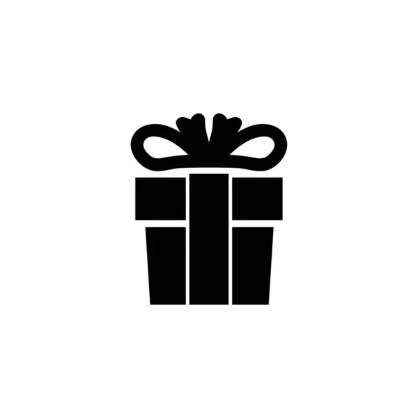 Geschenkbox Geschenkpaket Überraschung Flat Vector Icon Illustration Einfaches Schwarzes Symbol — Stockvektor