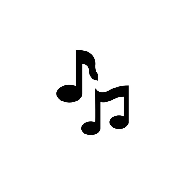 Музыкальные Ноты Тон Ключ Нот Плоская Векторная Икона Простой Черный — стоковый вектор