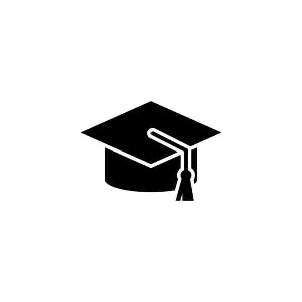 Gorra Graduación Sombrero Educación Estudiantil Icono Vector Plano Ilustración Símbolo — Archivo Imágenes Vectoriales