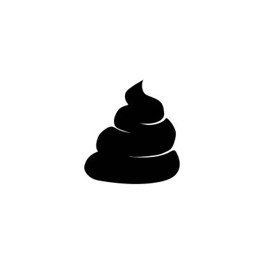 Excrement, Poop, Animal Shit. Flat Vector Icon illustration. Simple black symbol on white background. Excrement, Poop, Animal Shit sign design template for web and mobile UI element