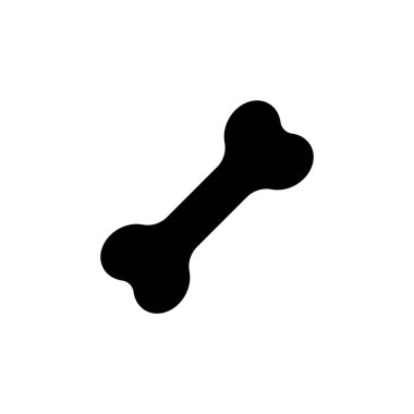 Köpek Kemiği, Hayvan Yemeği. Düz Vektör Simgesi illüstrasyonu. Beyaz arka planda basit bir siyah sembol. Köpek Kemiği, Hayvan Gıdası İşaret Şablonu Web ve mobil UI elementi