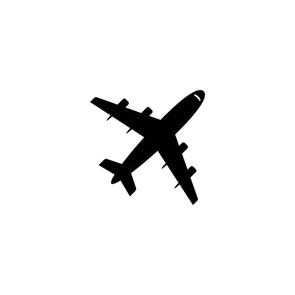 Повітряний Літак Захоплюючий Струмінь Плоска Іконка Векторної Піктограми Простий Чорний — стоковий вектор