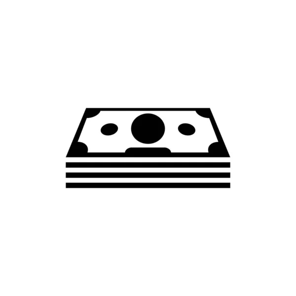 Стековые Паковые Вад Доллары Плоская Векторная Икона Простой Черный Символ — стоковый вектор