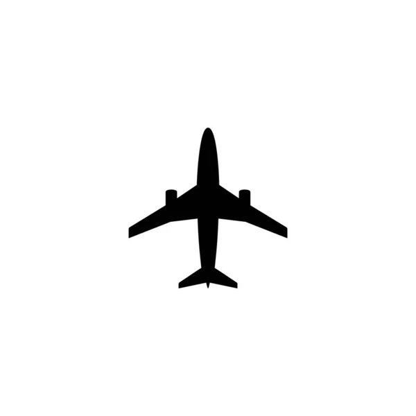 Flugzeug Reaktionsflugzeug Flugzeug Liner Flat Vector Icon Illustration Einfaches Schwarzes — Stockvektor