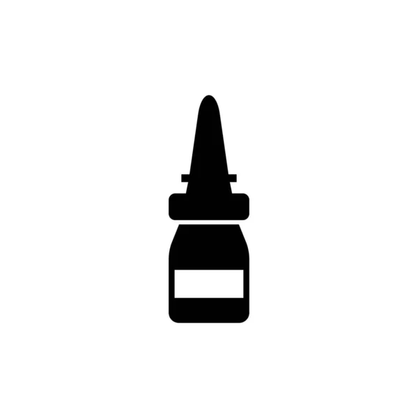 Een Neus Oogdruppelcontainer Spray Platte Vectoricoon Illustratie Eenvoudig Zwart Symbool — Stockvector