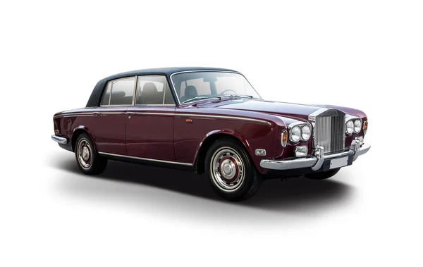 Classic British Premium Vista Lateral Carro Isolado Branco — Fotografia de Stock