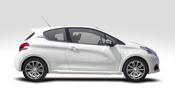 Francese Sport Hatchback Auto Vista Laterale Isolato Sfondo Bianco — Foto Stock