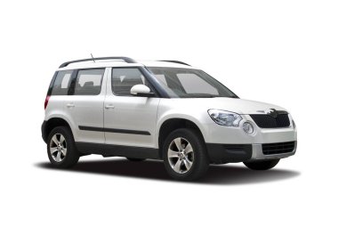 MPV arabası beyaz arkaplanda izole edildi