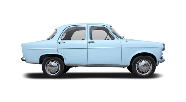 Classic Italian Sedan Auton Puolella Näkymä Eristetty Valkoinen — kuvapankkivalokuva
