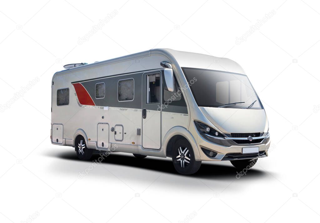 German motor home side view isolated on white background