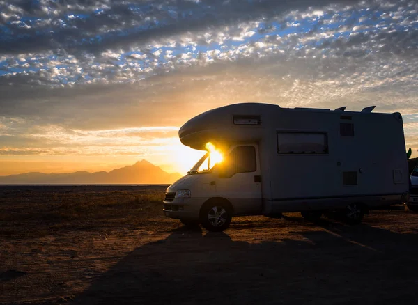 Campers Beach Sunset — Stock Photo, Image