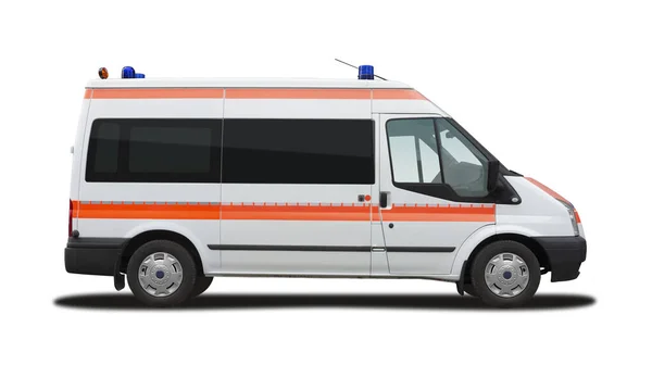 Ambulance Car Side View Isolated White Background — Stock Photo, Image