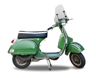 Vespa 'nın şeffaf arka planda izole edilmiş hali. PNG