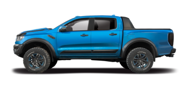 Ford Ranger Raptor kamyonet yan görüntüsü şeffaf arka planda izole edildi. PNG