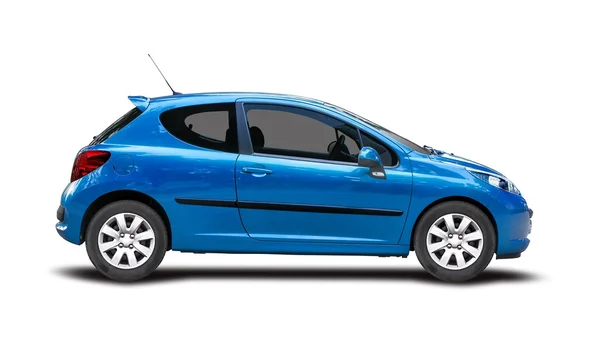 Blauer Peugeot 207 Seitenansicht — Stockfoto