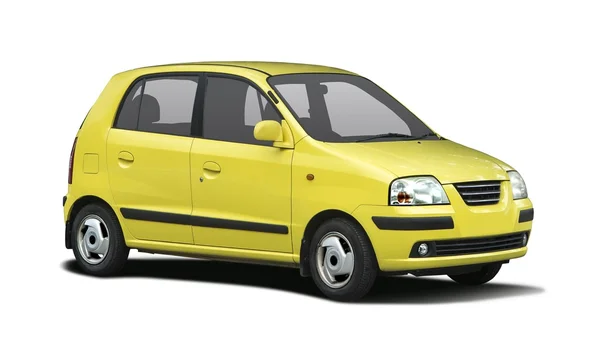 Hyundai Atos yellow isolated on white — Stock Photo, Image