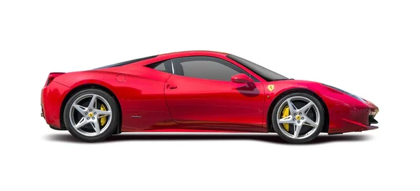 Red Ferrari 458 side view — Stock Photo, Image