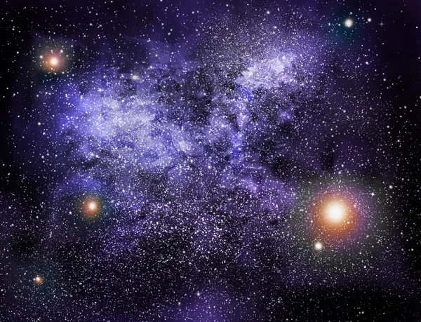 Nachthemel met sterren en nevel — Stockfoto