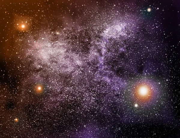 Cielo nocturno con estrellas y nebulosa — Foto de Stock
