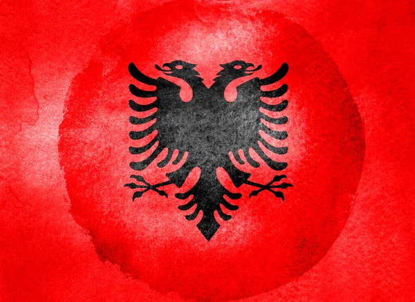 Flaga Akwarela Tle Albania — Zdjęcie stockowe