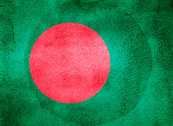 Aquarell Flagge Auf Dem Hintergrund Bangladesch — Stockfoto