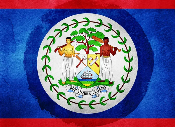 Bandeira Aquarela Fundo Belize — Fotografia de Stock