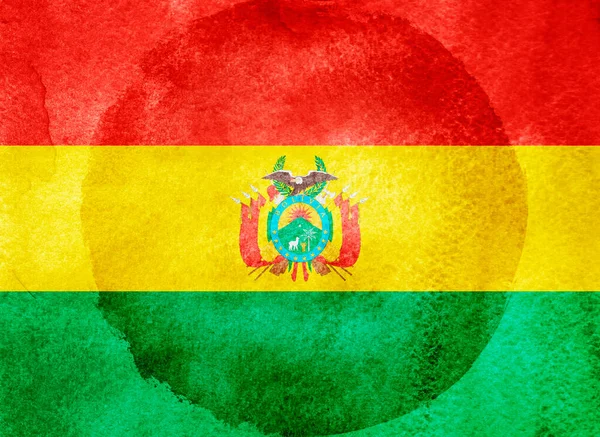 Bandera Acuarela Sobre Fondo Bolivia —  Fotos de Stock