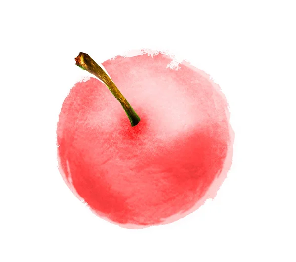 Watercolor Apple White Background — Stock Photo, Image