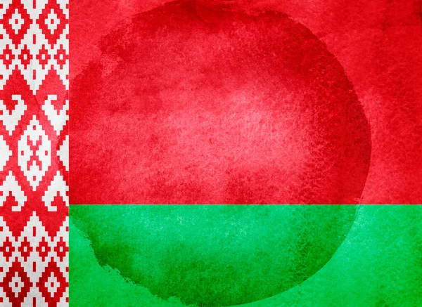 Akvarell Flagga Bakgrunden Vitryssland — Stockfoto
